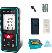 Mileseey® Afstandsmeter - Laser Afstandsmeter - 40 Meter Bereik - Digitaal Meetapparaat - Binnen En Buiten - Zwart/Blauw
