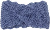 STUDIO Ivana - Blauwpaarse haarband met knoop - acryl - hoofdband voor dames - blauw/paars - een maat
