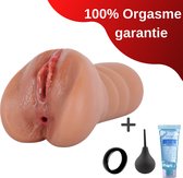 Pocket Pussy - Masturbator Voor Man - Vagina & Anus - Levensechte ervaring - Sex toys Voor Mannen - Incl Glijmiddel & Cockring