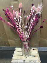 Droogbloemenboeket-boeket 50 cm-droogbloemen-verschillende voorjaars kleuren-verschillende combinaties-kado te geven-gezellig op tafel of kast