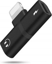 Audio Splitter Adapter (2 in 1) voor iPhone | Opladen & Audio Beluisteren | Lightning Splitter | Mini dubbele poorten voor hoofdtelefoon en audio | iPhone Compatibel | Zwart