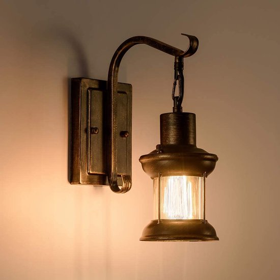 Wandlampen, vintage wandlamp, wandlamp met hertshoorn, twee 5 W LED E14