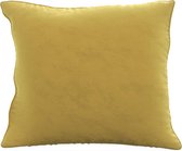 Intirilife 2x decoratieve fluwelen kussenhoezen 40x40 cm in geel - Voor woonkamer slaapkamer slaapbank kantoor cafetaria of wachtkamer