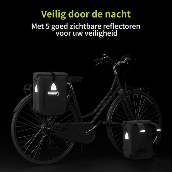 Acropaq Sacoche Vélo Porte-Bagages 18L 3 En 1 - Étanche Avec Réflecteurs, Convertible En Sac à Dos Sacoche Imperméable Vélo Acropaq Sacoche Vélo Porte-Bagages 18L 3 En 1 - Étanche Avec Réflecteurs, Convertible En Sac à Dos Sacoche Imperméable Vélo