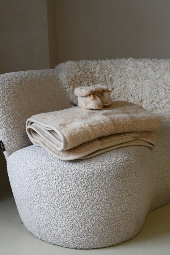 WOLLIES Amsterdam Ledikant Deken - Amandel - Merino Wol - 95 x 135 cm