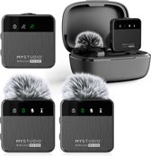 Easypix MyStudio® Wireless Mic Duo Studiomicrofoon Dasspeld Zendmethode:Kabelgebonden, Radiografisch Incl. windkap, Inc