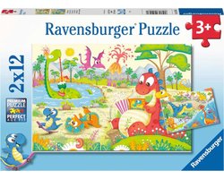 foto van Ravensburger puzzel Lievelingsdino's - Twee puzzels - 12 stukjes - kinderpuzzel