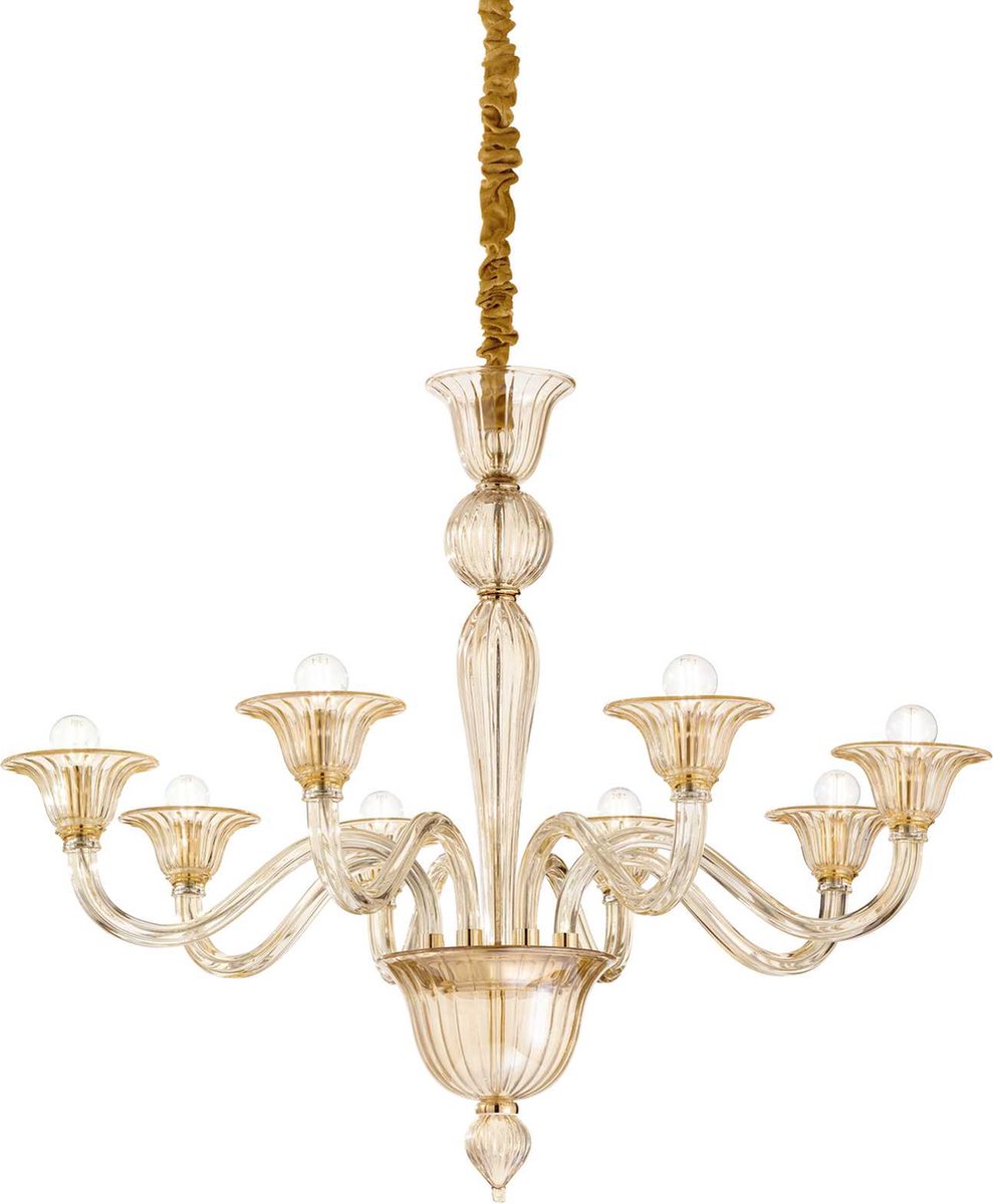 Ideal Your Lux - Hanglamp Modern - Glas - E14 - Voor Binnen - Lamp - Lampen - Woonkamer - Eetkamer - Slaapkamer - Goud