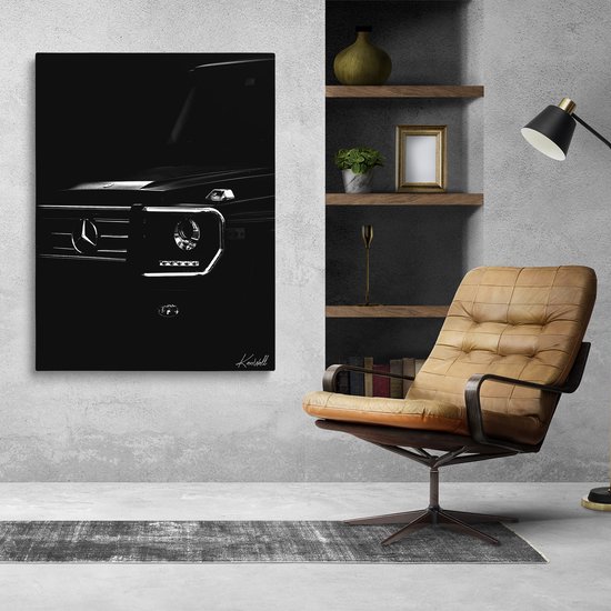 Luxe Canvas Schilderij G-Wagon Black | 90x60 | Woonkamer | Slaapkamer | Kantoor | Muziek | Design | Art | Modern | ** 4CM DIK! 3D EFFECT**