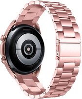 Strap-it Stalen schakel bandje 22mm - RVS bandje geschikt voor Samsung Galaxy Watch 46mm / Galaxy Watch 3 45mm / Gear S3 Classic & Frontier - Amazfit GTR 47mm / GTR 2 / GTR 3 - Pro - OnePlus Watch - rosé pink
