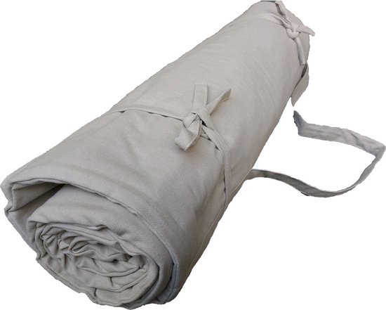 Samarali Yoga mat Katoen - Kasteel Grijs - Yoga mat extra dik - Meditatiemat - Pilates mat - 200x65 CM - 100% Biologisch van Samarali — afbeelding 5