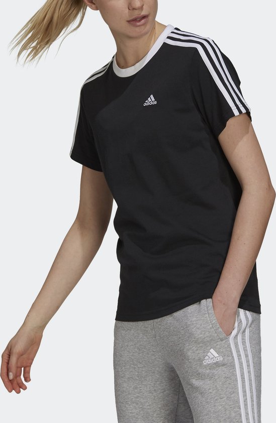 Adidas adidas Essentials 3-Stripes  T-shirt - Vrouwen - zwart/wit