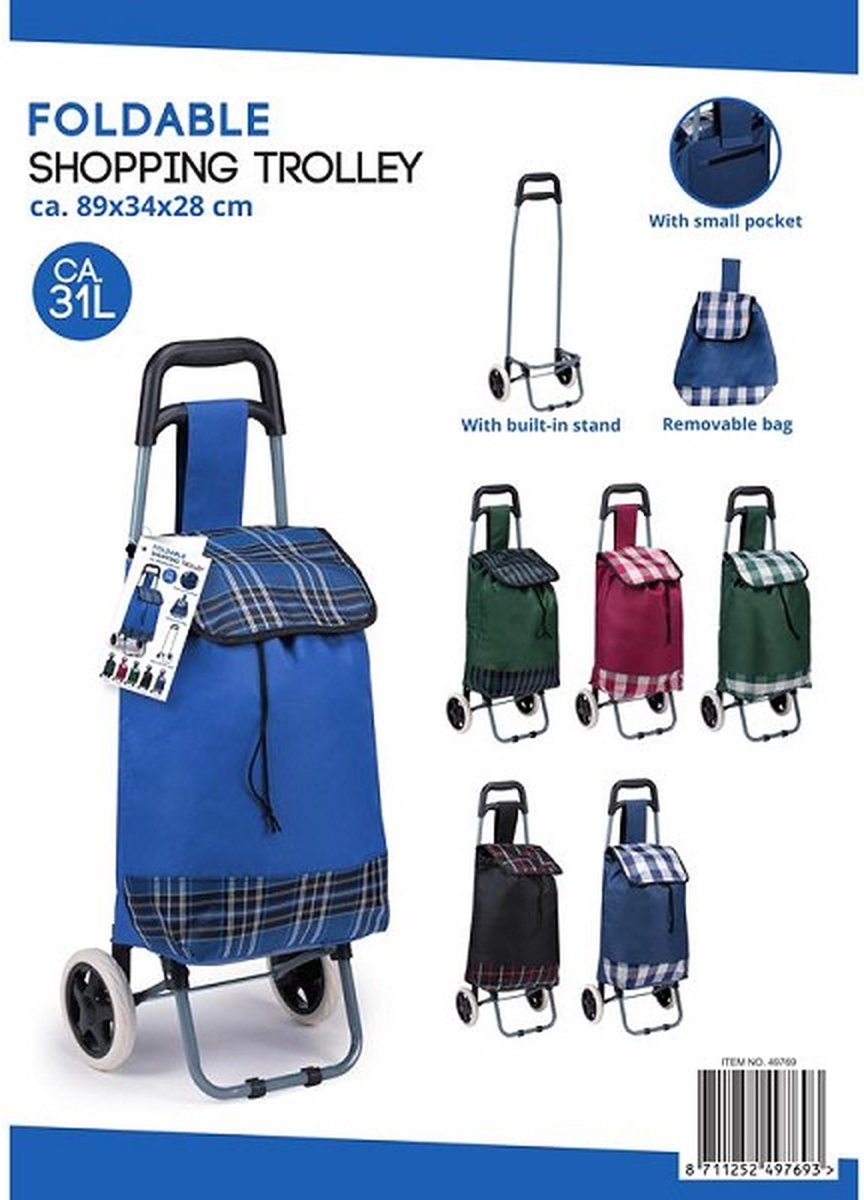 Boodschappentrolley 31L (1 stuk) assorti