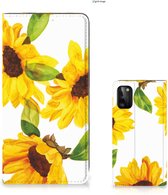 Smart Cover geschikt voor Samsung Galaxy A41 Zonnebloemen