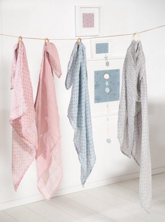Roba Verzorgingsdoeken Lil Planet 120 Cm Katoen Roze 2 Stuks — afbeelding 4