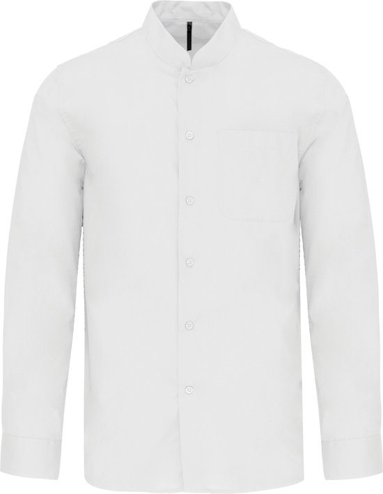 Luxe Overhemd/Blouse met Mao kraag merk Kariban maat 4XL Wit