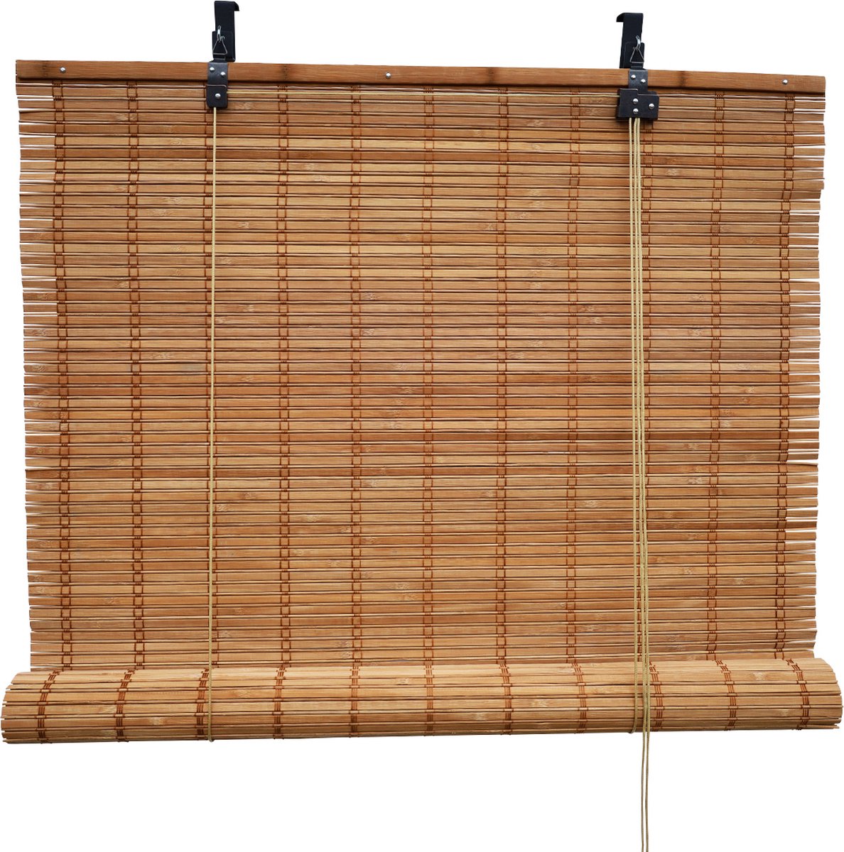 Bamboebaas® bamboe rolgordijn Sem - Bruin - 80x220 cm - Natuurlijke look - Zonwerend - Duurzaam bamboe - Lichtdoorlatend - Geschikt voor binnen en buiten - Eenvoudige montage