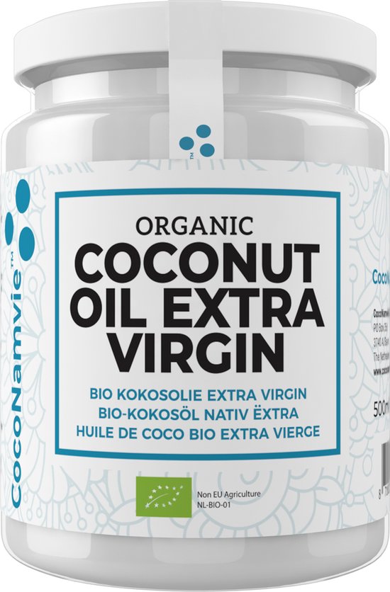CocoNamvie - 500ml Biologische Extra Virgin Kokosolie - Koudgeperst
