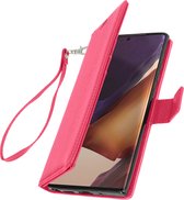 Cover Geschikt voor Samsung Galaxy Note 20 Ultra Flip Wallet Stand Video roze