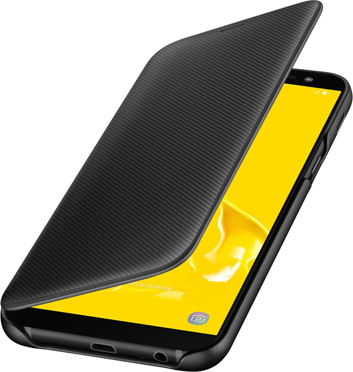 Samsung Flip Wallet - Samsung J6 - Zwart