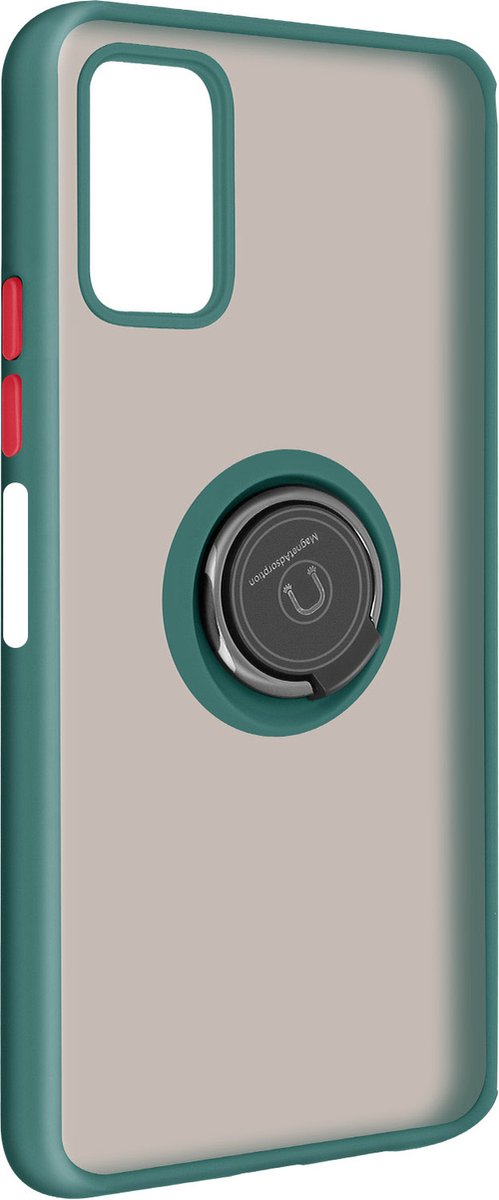 Geschikt voor Samsung Galaxy A03s Bi-materiaal Case Ring Video-Ondersteuning groen