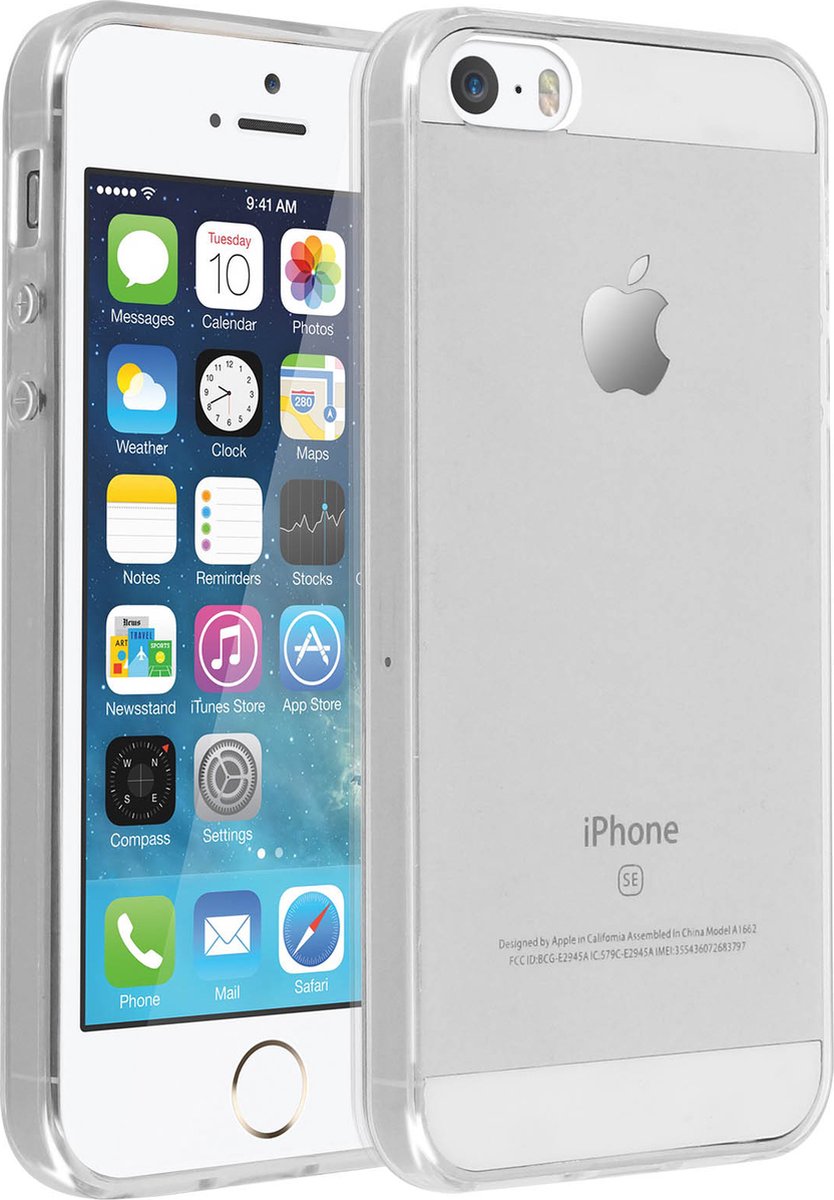 Avizar Coque Geschikt voor Apple iPhone SE , 5 et 5s Protection silicone gel ultra-fine, Transparant