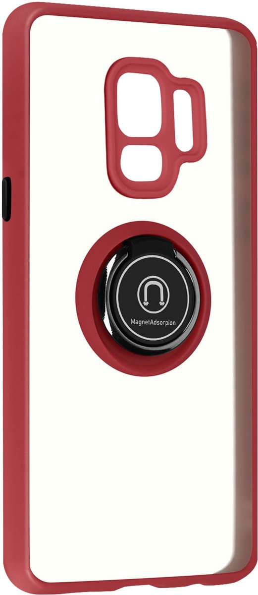 Geschikt voor Samsung Galaxy S9 Bi-materiaal Case Ring Video-Ondersteuning rood