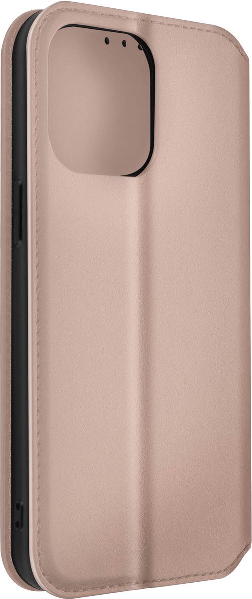 Hoes Geschikt voor Apple iPhone 14 Pro Max klep portefeuille, video standaard champagne