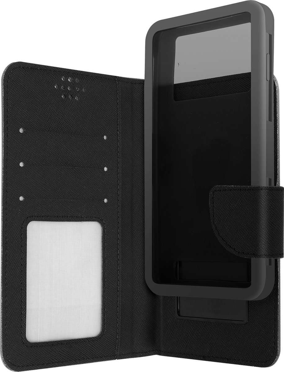 Smartphones 139 x 71 mm (max) Wallet Case Video-ondersteuningsfunctie zwart