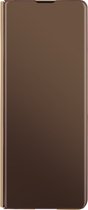 Hoesje Geschikt voor Samsung Z Fold 3 met transparante klep, Spiegeldesign Standaard Goud