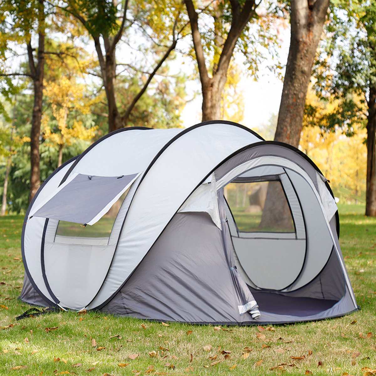 Campingtent 3-4 personen250*150*120 cm- Anti-UV 40+ Pop Up tent--grijs