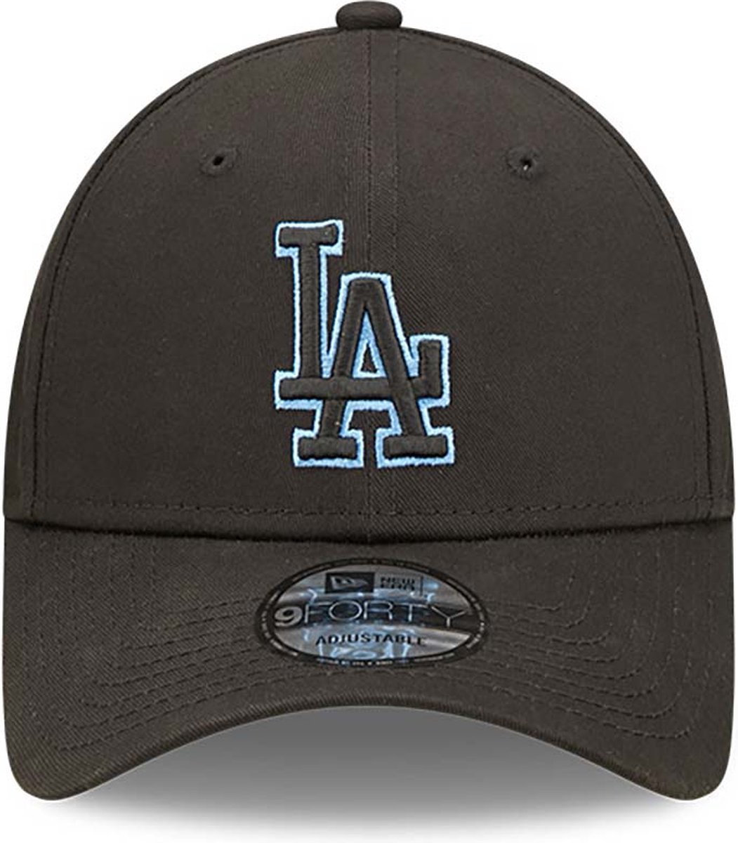 La Dodgers Team Outline Black 9FORTY Adjustable Cap