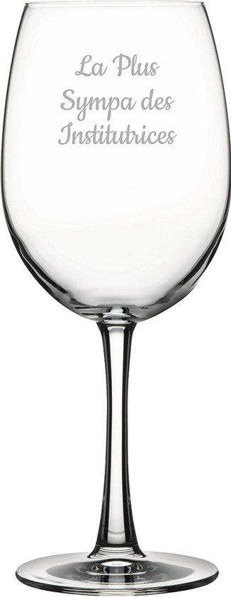 Verre à vin rouge gravé - 58cl - La Plus Sympa des Institutresses | bol.com
