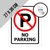 Pictogram/ bord alu di-bond | "No parking" | 27 x 36 cm | Dikte: 3 mm | Privaat parking | Niet parkeren | Takelen | Privé eigendom | Wegslepen | Parkeeroverlast | 1 stuk