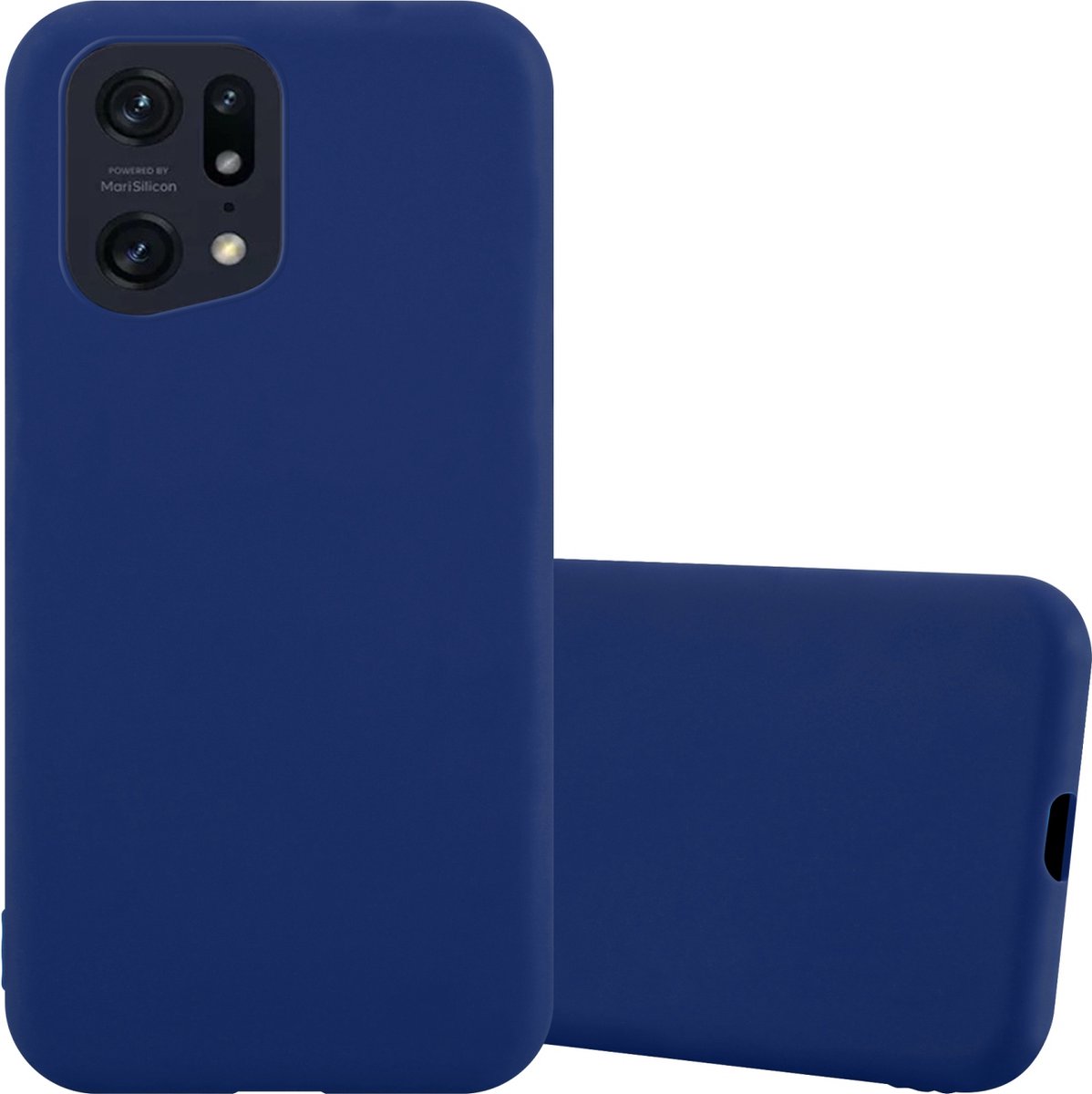 Cadorabo Hoesje geschikt voor Oppo FIND X5 PRO in CANDY DONKER BLAUW - Beschermhoes gemaakt van flexibel TPU silicone Case Cover
