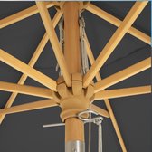 Parasol - 300 cm - Achthoekig - Tuinparasol - Zonwering - Parasolstok en parasolribben van hout - Grijs