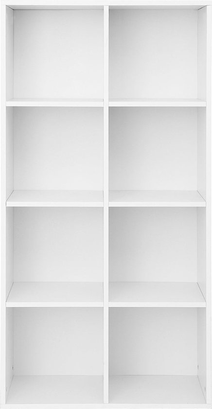 Boekenkast - Boekenplank - Kantoorplank - Met 8 vakken - Wit