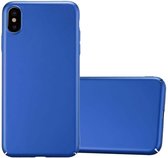Cadorabo Hoesje voor Apple iPhone XS MAX in METAAL BLAUW - Hard Case Cover beschermhoes in metaal look tegen krassen en stoten