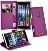 Cadorabo Hoesje geschikt voor Nokia Lumia 830 in MANGAAN PAARS - Beschermhoes met magnetische sluiting, standfunctie en kaartvakje Book Case Cover Etui