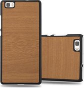 Cadorabo Hoesje geschikt voor Huawei P8 LITE 2015 in WOODY BRUIN - Hard Case Cover beschermhoes in houtlook tegen krassen en stoten