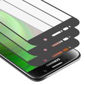 Cadorabo 3x Screenprotector geschikt voor Samsung Galaxy S6 Volledig scherm pantserfolie Beschermfolie in TRANSPARANT met ZWART - Getemperd (Tempered) Display beschermend glas in 9H hardheid met 3D Touch