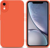 Cadorabo Hoesje geschikt voor Apple iPhone XR in FLUID ORANJE - Beschermhoes gemaakt van flexibel TPU silicone Cover Fluid Case