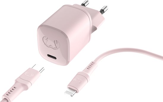USB-C Mini Charger 20W + 2m USB-C naar Lightning kabel – Snel opladen iPhone iPad iPod Power Delivery veilig compact EU