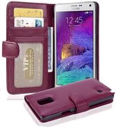 Cadorabo Hoesje geschikt voor Samsung Galaxy NOTE 4 in BORDEAUX PAARS - Beschermhoes met magnetische sluiting en 3 kaartsleuven Book Case Cover Etui