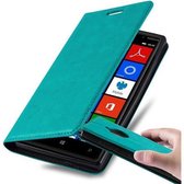 Cadorabo Hoesje geschikt voor Nokia Lumia 830 in BENZINE TURKOOIS - Beschermhoes met magnetische sluiting, standfunctie en kaartvakje Book Case Cover Etui