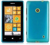 Cadorabo Hoesje geschikt voor Nokia Lumia 525 in TURKOOIS - Beschermhoes van flexibel TPU silicone Case Cover in Brushed design