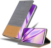 Cadorabo Hoesje voor Samsung Galaxy A41 in LICHTGRIJS BRUIN - Beschermhoes met magnetische sluiting, standfunctie en kaartvakje Book Case Cover Etui