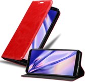 Cadorabo Hoesje geschikt voor Samsung Galaxy A6 2018 in APPEL ROOD - Beschermhoes met magnetische sluiting, standfunctie en kaartvakje Book Case Cover Etui