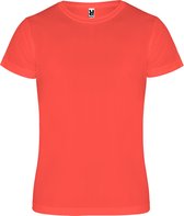 Fluor Koraal kinder unisex sportshirt korte mouwen Camimera merk Roly 12 jaar 146-152