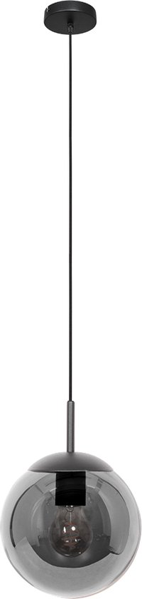 Suspension Steinhauer Bollique - Réglable en hauteur - E27 (grand luminaire) - verre fumé et noir